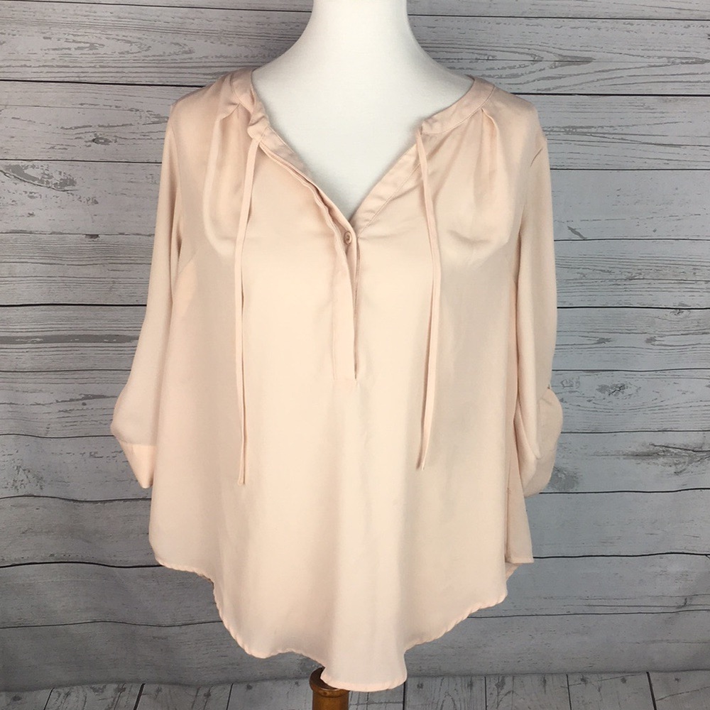 Torrid Blush Half Button Top - Picture 1 of 3